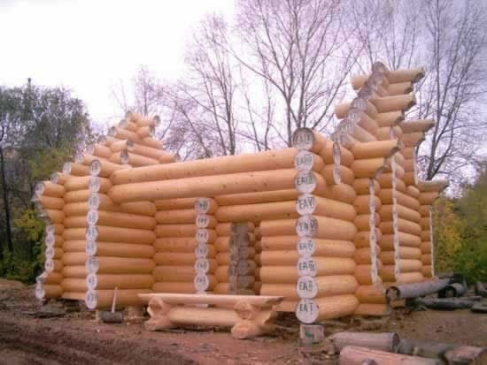 Срубы деревянных домов и бань.